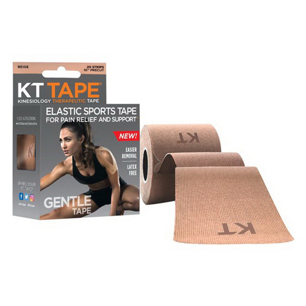 KT Tape Gentle 10' Cotton Precut Kinesiology Therapeutic Sports Roll, Beige, 1 Ea